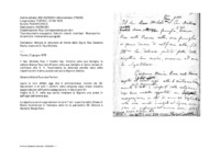 Anteprima di Minuta di annuncio di morte della Sig.ra Rua Gioanna Maria, scritta dal figlio D. Rua Michele.