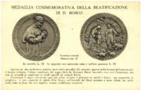 Anteprima di Medaglia commemorativa della beatificazione di d. Bosco - immagine e descrizione stamp. sulla cart. postale. [Luogo presunto].