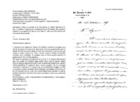 Anteprima di Fotoc. di una lett. di D. Rua all'Arc. D. Renzi, Parroco di S. Gio. in Galilea: ringrazia per la celebrazione di 20 Messe. Non possono accettare la proposta di aprire una Casa S. nella sua Parrocchia per mancanza di personale