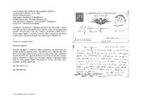 Anteprima di Lo avvisa che il Cav. Avv. Vallauri, proprietario della Villa S. Anna presso Caselle, si occuperà di un altare e una tomba. (Cartolina postale; nota ms di D. Barberis G.).