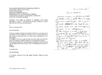 Anteprima di Vuol sapere se Giachino B. andrebbe a fare scuola elementare a Lucca. Il Ch. Priolo Elia chiede di andare in un'altra casa. (Sul retro indirizzo deldestinatario.)