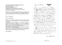 Anteprima di D. Branda G.B. gli scrive da Sarrià che il Ch. Petazzi C. si è rifiutato diaiutare il coad. Rinaldelli A. e i suoi falegnami sostenendo che, avendo lasciato l'Italia, non è più obbligato a obbedire ai superiori.