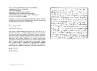 Anteprima di Lo esorta a scrivere succintamente la grazia ottenuta dall'Ausiliatrice ead andare a Sampierdarena tranquillo; chiede copia del testamento tontinario fatto o da fare subito.