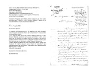 Anteprima di Ringrazia per l'offerta. Sono dispiaciuti per non averlo avuto alle festedi Maria A. e di S. Giovanni Battista. D. Bosco non si trova all'Oratorio. (In alto nota del Cav. Salomoni.)