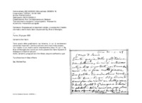 Anteprima di Ringrazia per le importanti notizie. Lo avvisa che il fratello e la madrestanno bene. Saluti da parte del Sig. Biver di Marsiglia.