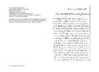 Anteprima di Le augura un onomastico pieno di benedizioni temporali e spirituali. Assicura preghiere e le invia un'immagine della Madonna di Loreto con una parte del velo che la copre.[Accluse 3 copie DT e busta. Testo in francese].