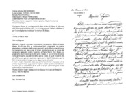 Anteprima di Fotoc. di una lettera di D. Rua all'Arc. D. Renzi F., Parroco di S. Giovanni in Galilea (FO) in cui ringrazia per l'offerta di Messe e per le condoglianze inviate per la morte di D. Bosco.