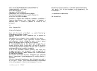 Anteprima di Lo ringrazia delle notizie su D. Dezzi e la sua eredità. È d'accordo ad ammettere ai voti il coad. Alessio P. e Scarafia e a sostituire Crosio. Lo incarica di difendere D. Trione dai suoi persecutori.