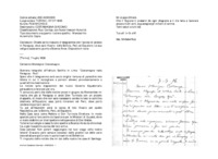 Anteprima di Chiede se ha ricevuto il telegramma con l'avviso di andare in Paraguay, dove sarà Vicario come della Bolivia, Perù ed Equatore. Le sue valige e cassesono giunte a Buenos Aires. Disposizioni varie.