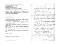 Anteprima di Svanite le speranze su Parigi. È dispiaciuto per le tribulazioni della famiglia Subercaseaux. Unisce un estratto della lett. di D. Piccono A. relativa al BS spagnolo.