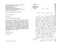 Anteprima di Presenta gli auguri per l'onomastico del Conte Luis. Lo assicura che D. Bosco si unirà con Maria A. ed il glorioso S. Luigi per presentare le preghiere a Dio.
