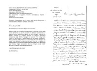 Anteprima di Condoglianze per la morte della sorella Margherita e promessa delle S. Messe in suffragio. (All. busta)