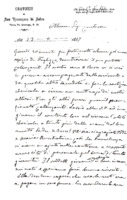 Anteprima di Lett. del Pref. Gen. che dà notizie circa la vestizione chiericale fatta da D. Bosco nell'Ospizio di Foglizzo ad un centinaio di chierici tra i quali il Catanzariti, suo protetto. Notifica l'importo da pagare per quest'ultimo