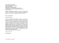 Anteprima di Raccomanda di continuare a provvedere il necessario per l'infermo D. Santinelli C. Chiede che lo tenga al corrente della situazione e invia una lett.da recapitare allo stesso D. Santinelli C.