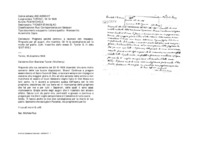 Anteprima di Pregherà perché continui a lavorare con impegno. Ringrazia per gli auguri, che ricambia. Gli fà le condoglianze per la morte del padre. (Lett. trascritta dallo stesso D. Tycner S. in data 12.07.1910.)
