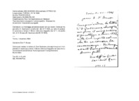 Anteprima di Lo incoraggia ad andare avanti col suo lavoro. Come gli ha già detto D. Gusmano C. [in lett. del 27/11/1906, su retto di questa]lo autorizza a tenere il SS.mo nelle 2 Cappelle[Su 2° f c'è anche lett. di D. Mussa a D. Gusmano]