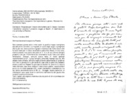 Anteprima di Ringrazia per il lavoro che ha fatto per D. Bosco; ricorderà i benefattori durante il prossimo viaggio ai Becchi. (Il destinatario è una certa Sig.na Placida.)