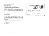 Anteprima di Lo incarica di dire a D. Oriti G. che ha ricevuto la sua lett. del 14/7. Sarà lieto d'intrattenere l'ospite che gli ha raccomandato. (Cartolina postale)