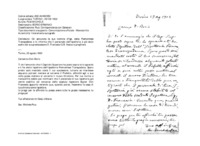 Anteprima di Gli annuncia la sua nomina d'Isp. della Piemontese Transpadana e lo informa che il personale dell'ispettoria è già stato scelto dal suo predecessore D. Francesia G.B. Assicura preghiere.
