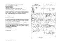 Anteprima di Raccomanda il Sig. Battuello capomuratore nelle officine del Cav. Brunati,affinché questi gli conceda di essere stipendiato a mese. (Sul verso del 2^foglio ci sono diversi calcoli matematici.)