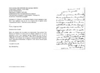 Anteprima di D. Ghione A. da Potenza chiede un buon assistente, dato che il suo Ispettore non ne ha: è un favore che si aspetta come ringraziamento delle L. 1000 che invierà a Genzano.