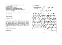 Anteprima di Raccomanda ospitalità e aiuto ad un antico allievo, degno di fiducia, tale Bechis Giuseppe, negli affari di grave importanza per cui arriva da Roma.