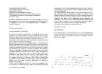 Anteprima di Risponde alle sue del 6, 16 e 20.8: correggerà la sua lett. sull'evangelizzazione dei Sivari destinata al Papa; approva la nomina di D. Mattana F. a provicario; altro cambiamento per D. Tomasetti F.; consoli D. Valletto L.