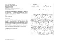 Anteprima di Esprime soddisfazione per l' accoglienza a lui riservata dal Sig. Poma e per la promessa d'accettazione da questi ricevuta, aggiungendo che non mancherà di appoggiare la sua domanda [Copia allogr., con firma autogr. di D.Rua]