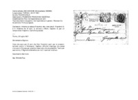 Anteprima di Informa la vedova Franchini che, visto che D. Franchini G. è in missione da12 anni, si scriverà a Mons. Cagliero G. per un temporaneo rimpatrio. (Cartolina postale)
