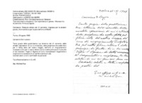 Anteprima di Ricevuta lettera del 21 corrente; ringrazia per le amabili parole, che ricambia e per le pere dell'orto di Mathi.