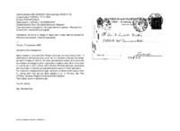 Anteprima di Arrivo di D. Rosso O. Saluti per il coad. ascritto Giudici M. Notizie econvenevoli.