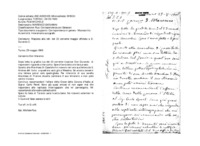 Anteprima di Risposta alla lett. del 23 corrente maggio affidata a D. Durando C.