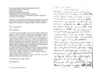 Anteprima di Si sono tenute varie conferenze con gl'Ispettori per evitare che le case diFrancia continuino ad essere molestate. Chiede a D. Bologna copie deglistatuti. (D. Bologna risponde a tergo in francese.)
