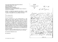 Anteprima di Lo ringrazia per avergli fatto avere l'offerta di L. 3 della C.S. Sig.ra Rossi Vertechy per il BS. Il sacerdote incaricato di trovare il locale per una casa sales. non riuscì a contattarlo. (All. busta)