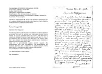 Anteprima di Risponde alla lett. del 24.4 ed esprime la compassione per un'invasionevandalica, procurata da un giornale, che chiama diabolica e vede doverosala pubblicata dichiarazione.