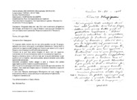 Anteprima di Ringrazia della lett. del 15.6: non è contrario all'apertura del Collegioed Oratorio S. Luigi di Rosario; così pure per Cordoba ma non può assicurare il personale. Migliora la salute di D. Perazzo D.