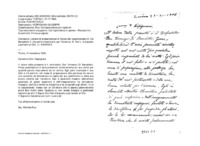 Anteprima di Lettera di presentazione in favore del raccomandato D. De Benedetto V. che parte missionario per l'America. D. Nai L. è disposto a portarlo al Cile (v. A4540541).