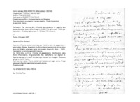 Anteprima di Per ovviare alle difficoltà sopravvenute in seguito alla sospensione dei lavori della chiesa (v. A4550173), gli invia L. 3000 per riprenderli. Chiede preghiere per D. Gribaudi D., morente.