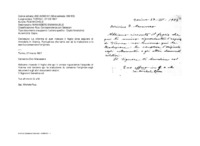 Anteprima di Lo informa di aver ricevuto il foglio circa acquisto di immobile in Vienna.Puntualizza che terrà con sè la traduzione e lo esorta a conservare l'originale.