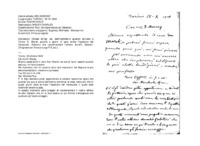 Anteprima di Chiede all'Isp. sal. dell'Inghilterra quando arriverà a Torino D. Marsh, poiché a giorni ci sarà anche l'ispettore del Venezuela. Assicura che raccomanderà l'allievo Aurelio Galateri. [Originale con firma e lungo P.S. aut.]