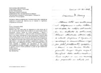 Anteprima di Assicura preghiere per l'immenso lavoro che li attende per ricostruire le scuole sal. distrutte da un incendio in Inghilterra. [Originale con firma aut.]