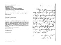 Anteprima di Risposta alla lett. del 2/9 del dir. della casa sal. di Capetown: i disegni della nuova costruzione sono stati cosegnati a D. Rocca, il preventivo della spesa sarà discusso in Capitolo. [Orig. con firma autografa.]