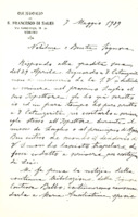 Anteprima di Risp. alla lett. del 29/4. Riguardo a D. Catanzariti avvisa di non scrivere all'Ispett. perché ha chiesto a lui di farlo. Si dispiace per la sofferenza della C.ssa Balbo, assicura di pregare per lei. Mons. Manacorda migliora.