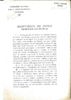 Anteprima di Invito ad aderire a Italica Gens che promuove opere per gli emigrati italiani. Invito a fondare un Segretariato del Popolo nei centri adatti. [In allegato: regolamento del Segretariato del Popolo in 3 copie].