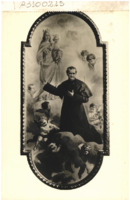 Anteprima di Cartolina postale di un quadro raffigurante D. Bosco e Maria Ausiliatrice, per Buttigliera d'Asti.