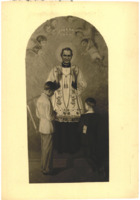 Anteprima di Cartolina del quadro raffigurante S. Giovanni Bosco, esposto nella Chiesaparrocchiale di Moncrivello.