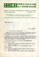 Anteprima di Bollettino n.4 del Centro di Studi di Storia delle Missioni Salesiane. [D. Farina era il Dir.; D. Pietro Ambrosio era il Segr.]