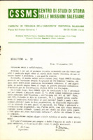 Anteprima di Bollettino n.10 del Centro di Studi di Storia delle Missioni Salesiane. [D. Farina era il Dir. e D. Ambrosio P. il Segr.].