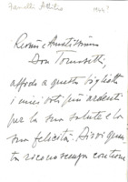 Anteprima di Lettera di Signore, che porge al Procuratore SDB auguri di buona salute e felicità, con vivi sentimenti di riconoscenza. [Senza data. Busta acclusa.]