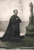 Anteprima di Giovanni Bosco in ginocchio in preghiera davanti alla madonna (Rollini)
